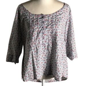 Wrangler floral half sleeve pleated lightweight summer top Sz XL